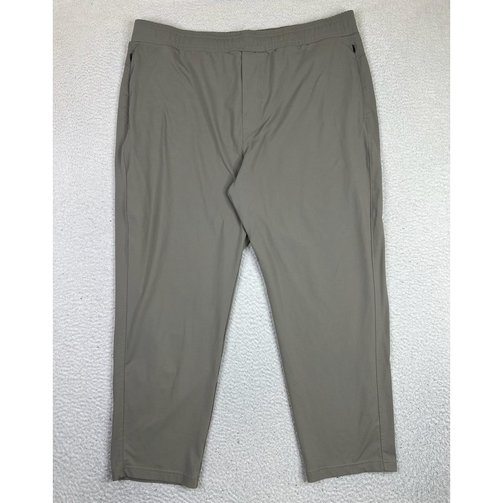 Public Rec Pants Mens 44x30 Beige Khaki Tech Joggers‎ Elastic Waist Zip Pocket